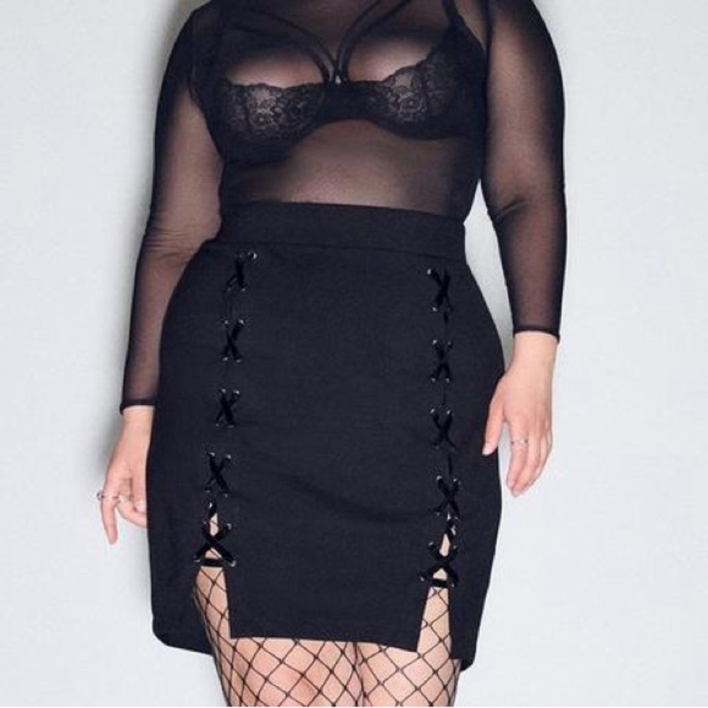 torrid Nightfall Lace-Up Mini Skirt